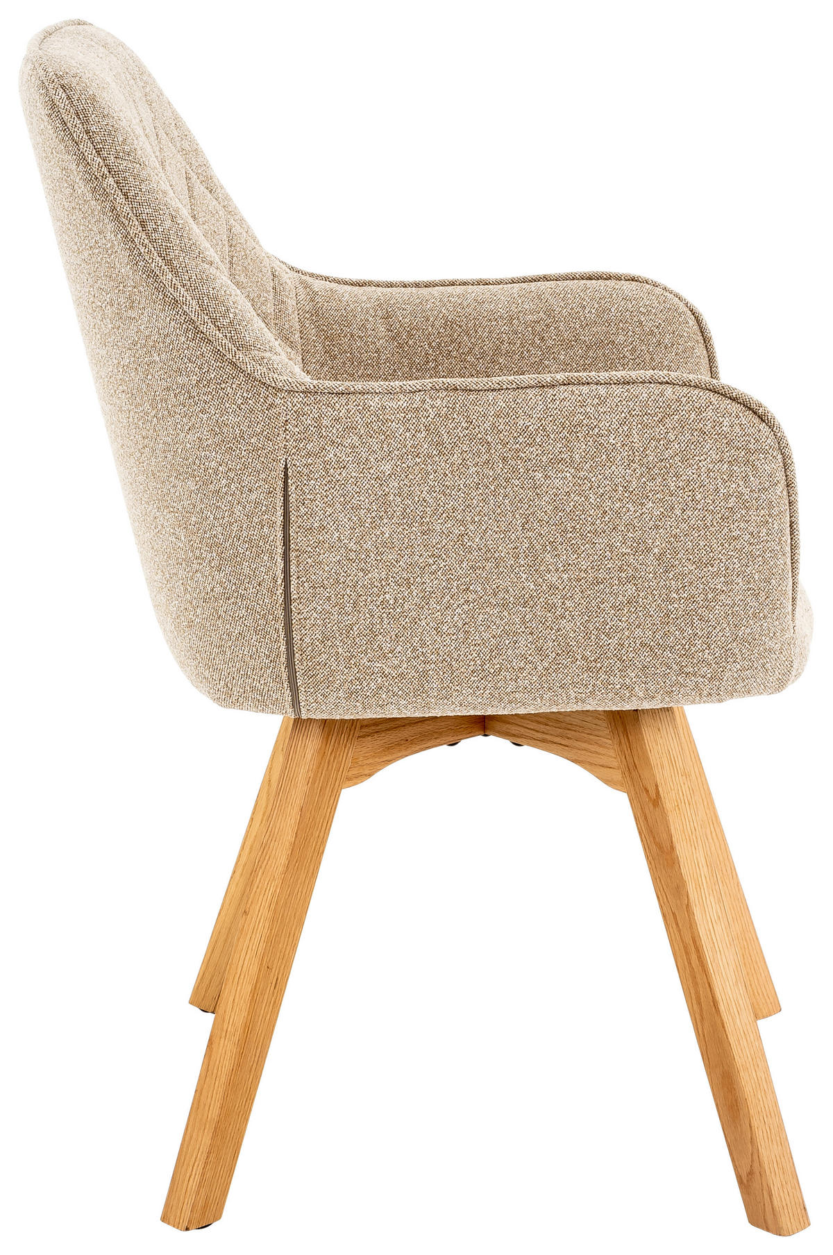 ŽIDLE S PODRUČKAMI, struktura, krémová, barvy dubu - barvy dubu/krémová, Design, dřevo/textil (57/91/64cm) - Xora