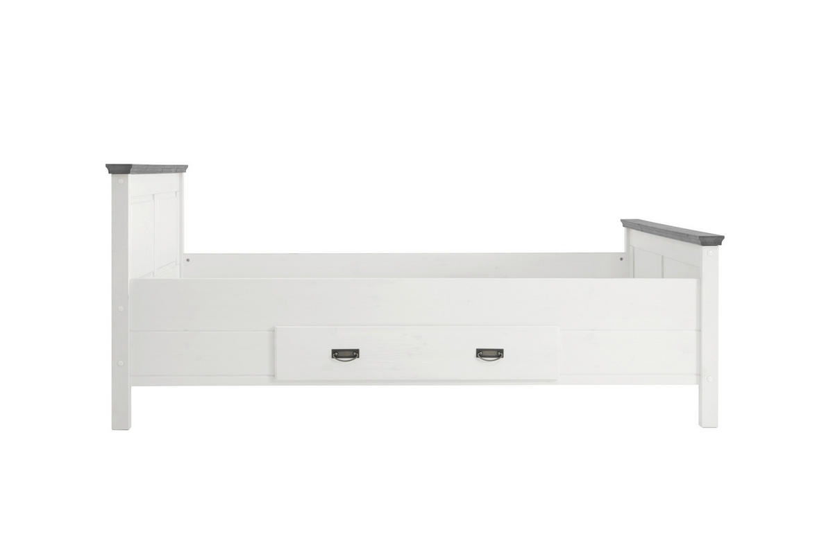 BETT 180/200 cm  in Grau, Weiß  - Weiß/Grau, ROMANTIK / LANDHAUS, Holz (180/200cm) - Boxxx