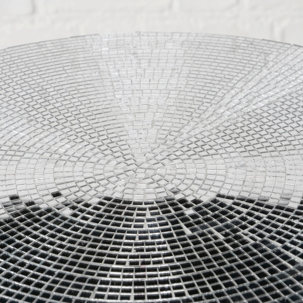 KISASZTAL műanyag, Üveg, kő 38/38/45 cm  - ezüstszínű, Basics, műanyag/kő (38/38/45cm)