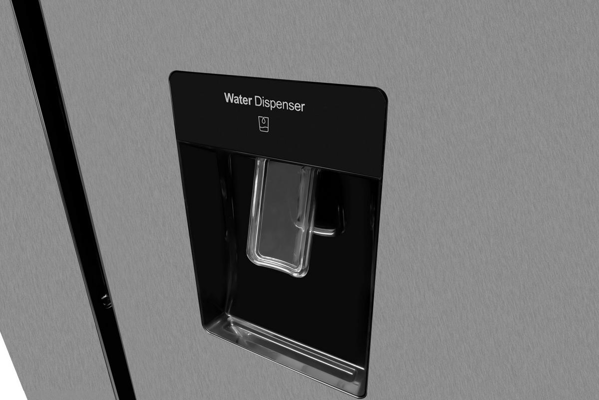 SIDE-BY-SIDE 91,2/177,0/70,4 cm SBSN397155S  - Edelstahlfarben/Schwarz, Basics, Kunststoff/Metall (91,2/177,0/70,4cm) - Amica