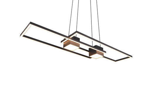 LED-HÄNGELEUCHTE Albany 100/28/150 cm   - Schwarz/Alufarben, Design, Metall (100/28/150cm) - Trio Leuchten