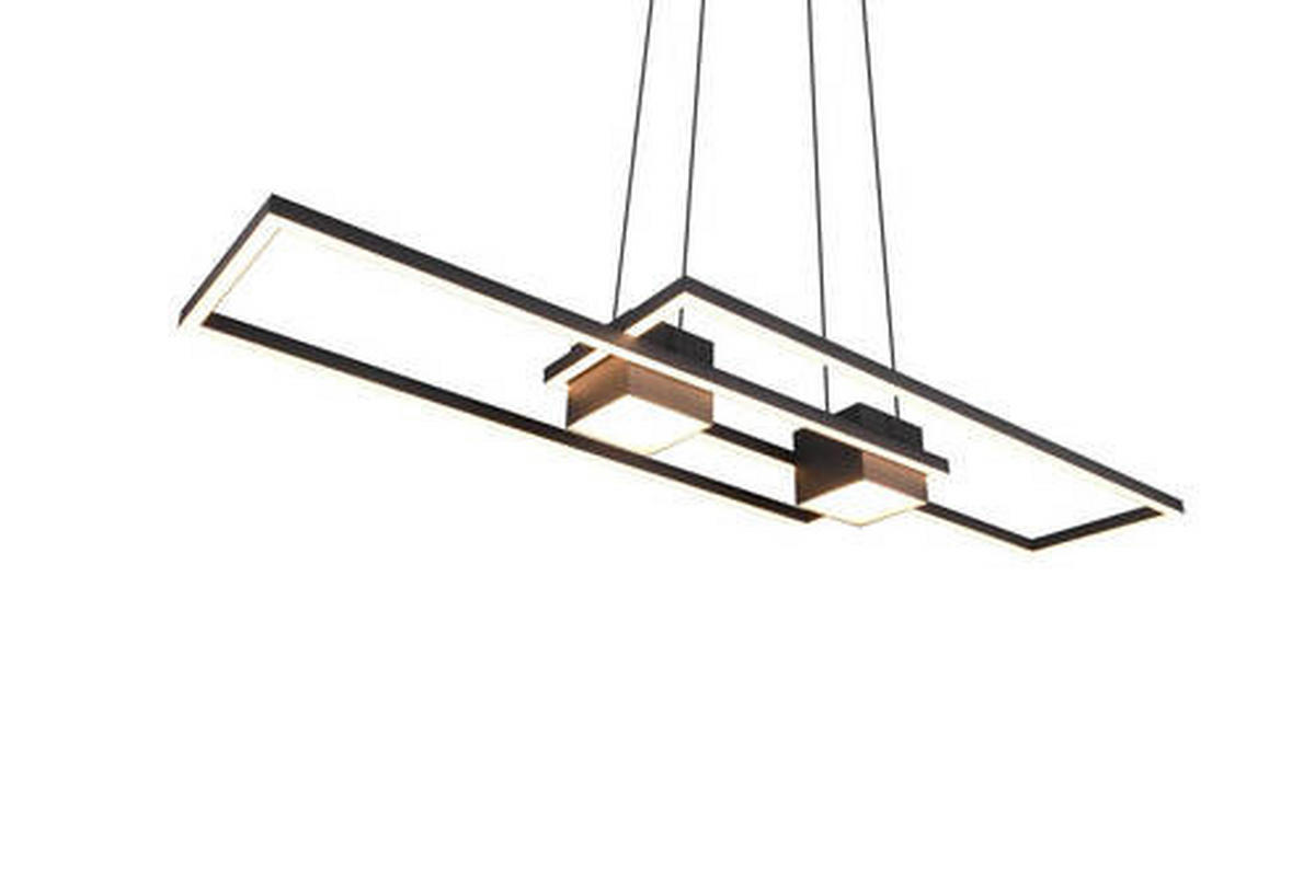 LED-HÄNGELEUCHTE 100/28/150 cm    - Schwarz/Alufarben, Design, Metall (100/28/150cm) - Trio Leuchten