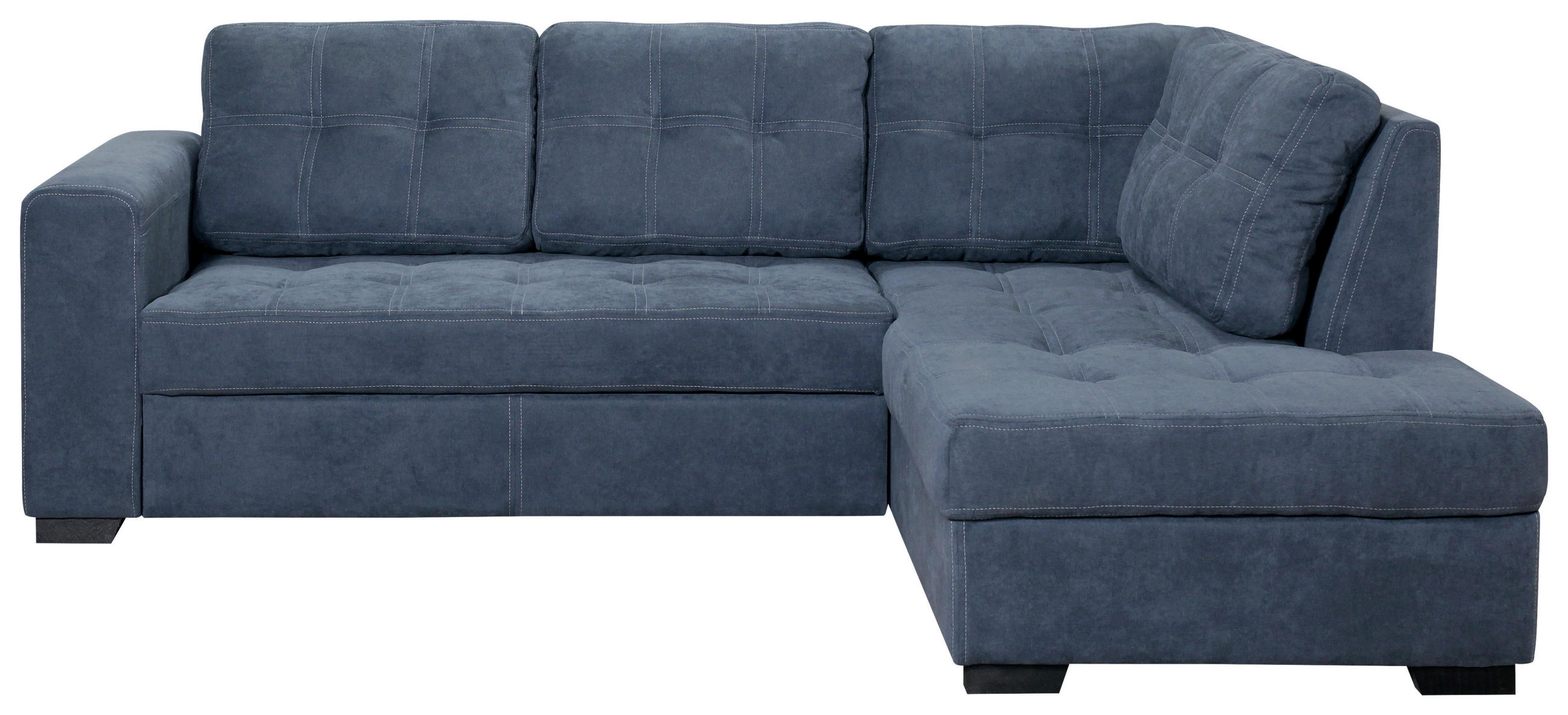 SEDEŽNA GARNITURA, mikrovlakna temno modra  - temno modra, Design, tekstil (246/172/80cm) - Xora