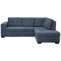 SEDEŽNA GARNITURA, mikrovlakna temno modra  - temno modra, Design, tekstil (246/172/80cm) - Xora