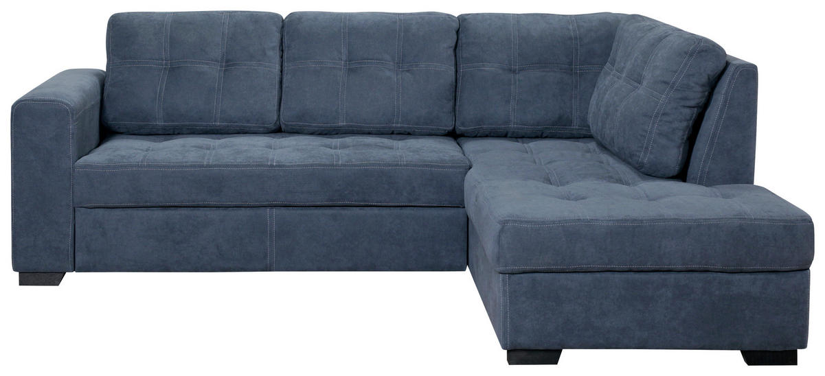 SEDEŽNA GARNITURA, mikrovlakna temno modra  - temno modra, Design, tekstil (246/172/80cm) - Xora