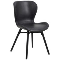 STUHL Lederlook Schwarz  - Schwarz, LIFESTYLE, Holz/Textil (47/82,5/56cm) - Ambia Home
