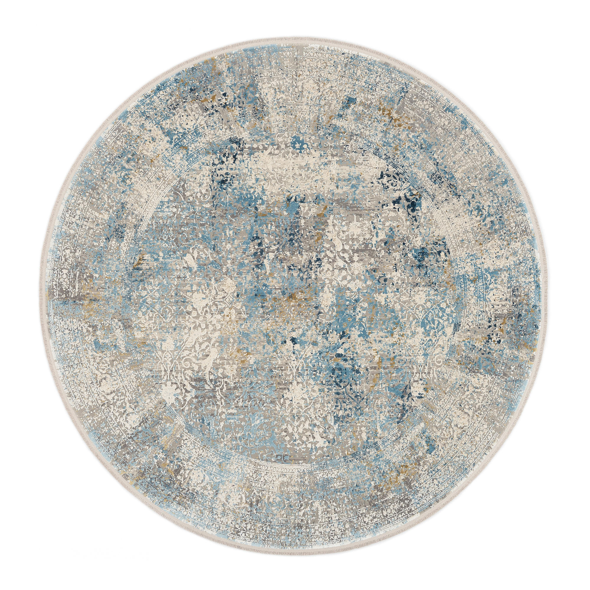 WEBTEPPICH Wohnzimmer 240 cm Avignon Blau, Grau rund  - Blau/Grau, Design, Textil (240cm) - Dieter Knoll