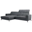 ECKSOFA inkl. Funktion Grau Cord  - Schwarz/Grau, KONVENTIONELL, Textil/Metall (178/290cm) - Cantus