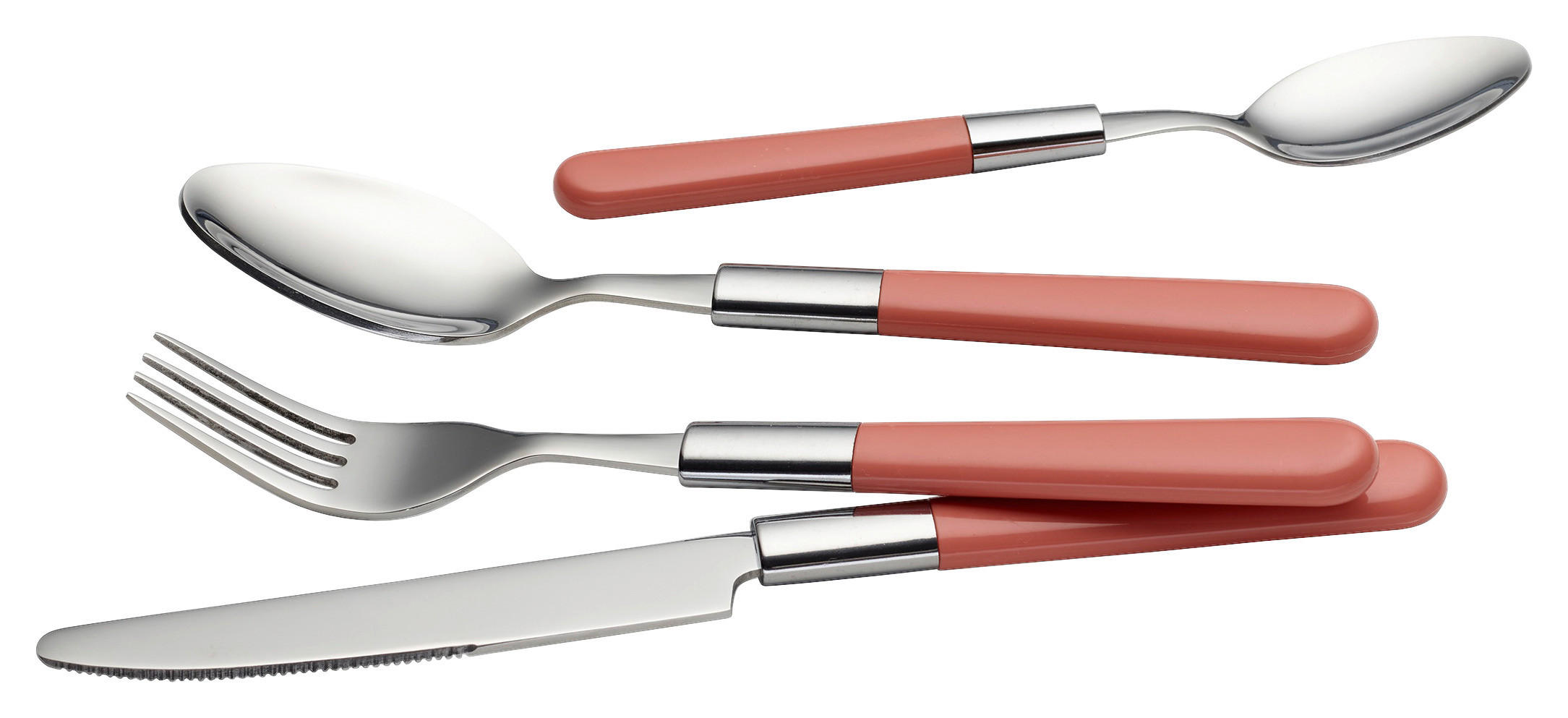 BESTECKSET Bistro 16-teilig Edelstahl  - Rosa, Design, Kunststoff/Metall - Echtwerk