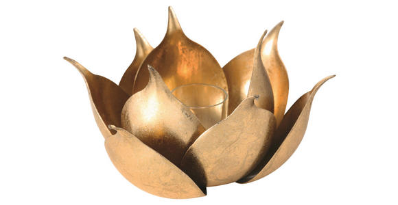 KERZENHALTER - Goldfarben, Trend, Metall (20cm) - Ambia Home
