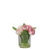 Tulpenstrauß in Glasvase Tulpe  - Transparent/Rosa, Basics, Glas/Kunststoff (17cm)