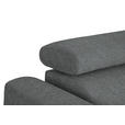 ECKSOFA in Webstoff Dunkelgrau  280/205 cm  - Dunkelgrau/Schwarz, Design, Textil/Metall (280/205cm) - Xora