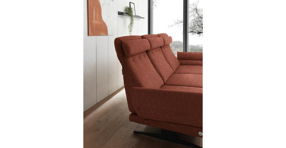 ECKSOFA  in Flachgewebe Rostfarben  279-327/176-217 cm  - Rostfarben/Schwarz, Design, Textil/Metall (279-327/176-217cm) - Dieter Knoll