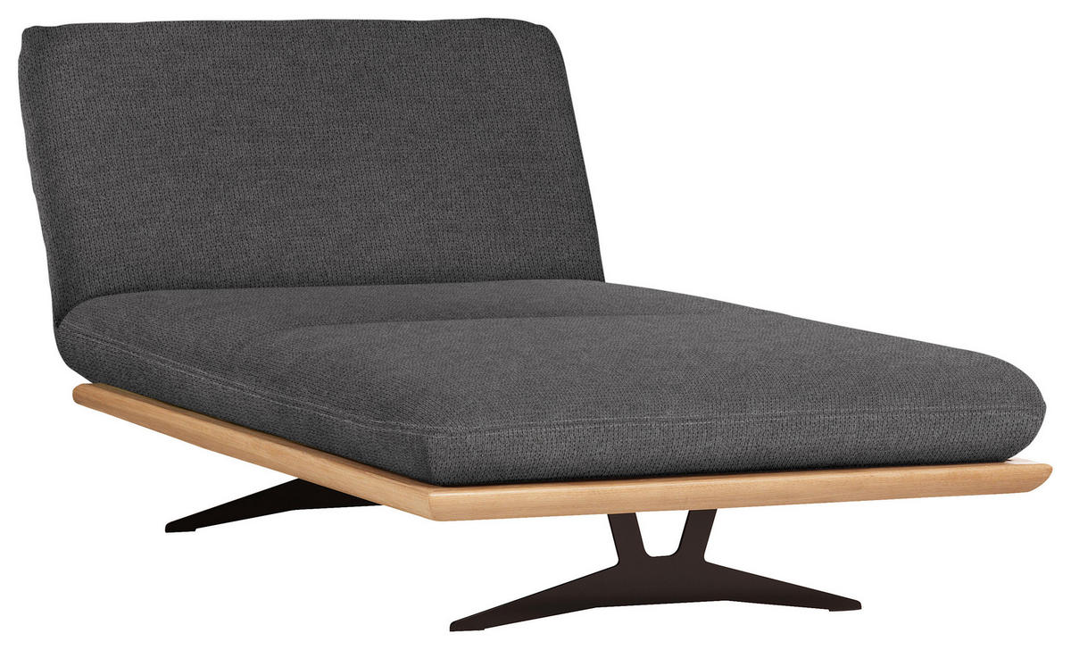 OTTOMANE in Webstoff Dunkelgrau  - Dunkelgrau/Beige, Design, Holz/Textil (114/92/165cm) - Dieter Knoll