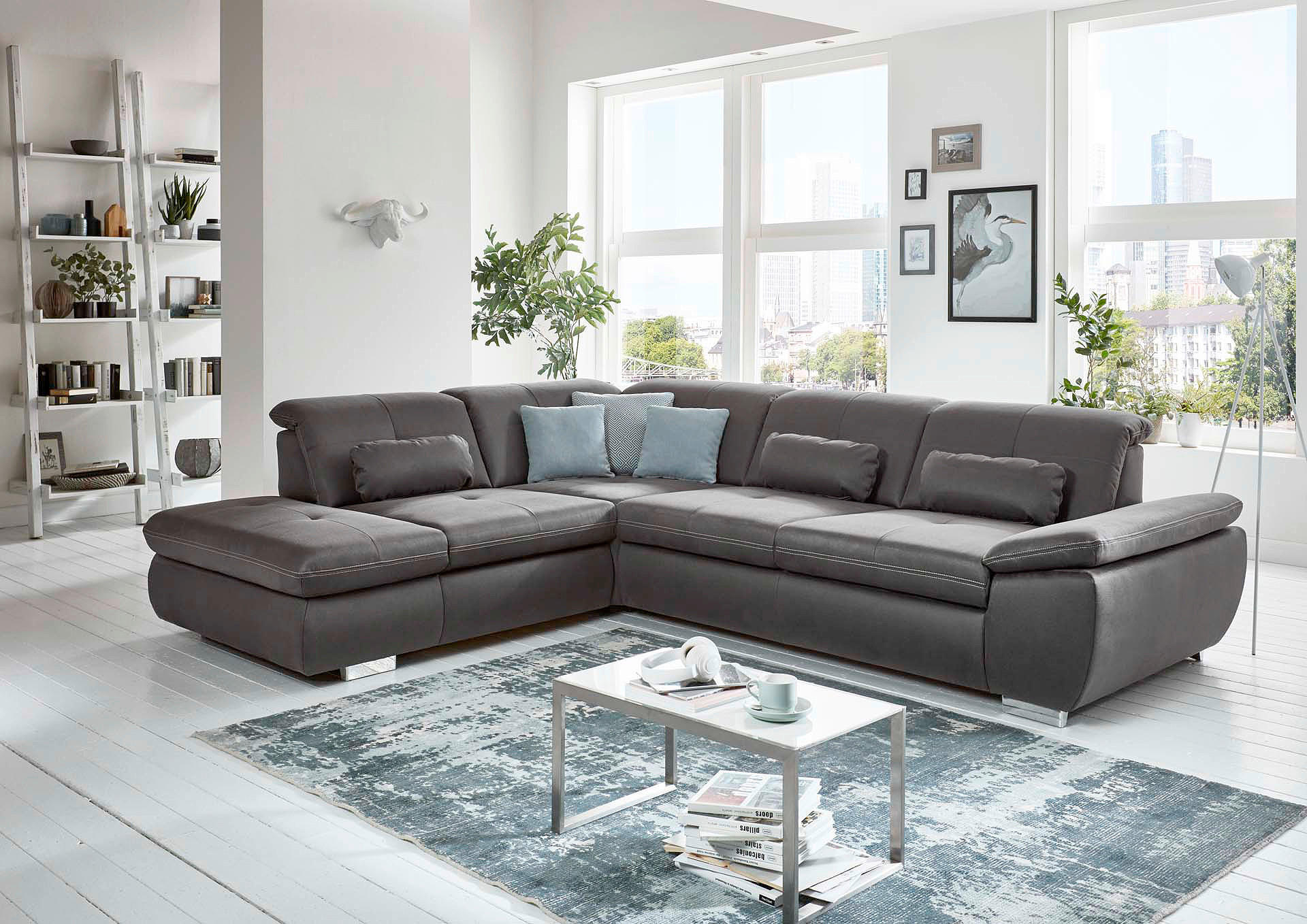 ECKSOFA Braun Mikrofaser  - Braun, Design, Textil/Metall (318/260cm) - Beldomo Speed