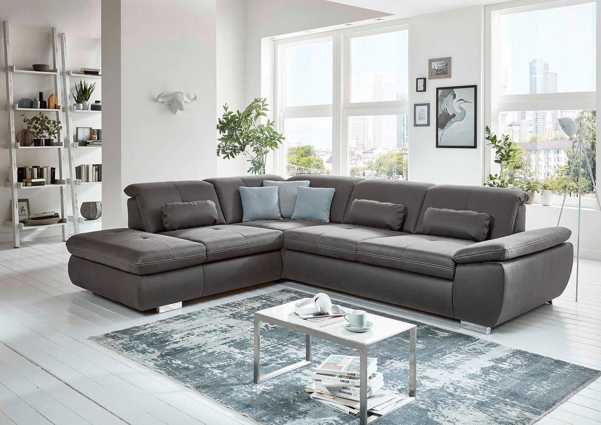 ECKSOFA in Mikrofaser Terracotta  - Terracotta, Design, Textil/Metall (260/318cm) - Beldomo Speed