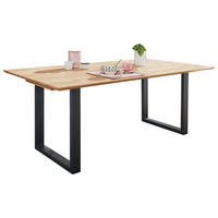JEDÁLENSKÝ STÔL, divoký dub, 140/90/75 cm - divoký dub/čierna, Konventionell, kov/drevo (140/90/75cm) - Livetastic