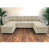 WOHNLANDSCHAFT in Cord Beige  - Beige/Schwarz, Design, Kunststoff/Textil (155/294/155cm) - MID.YOU