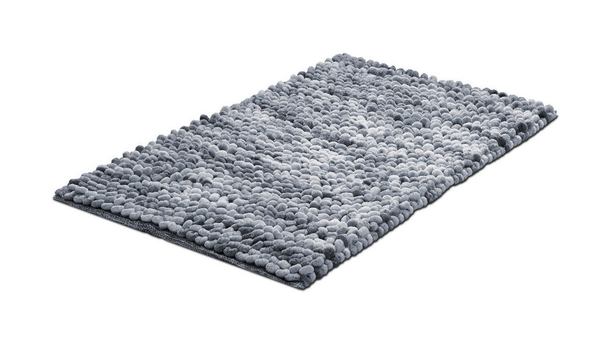BADEMATTE Grau 60/100 cm  - Grau, KONVENTIONELL, Kunststoff/Textil (60/100cm) - Grund
