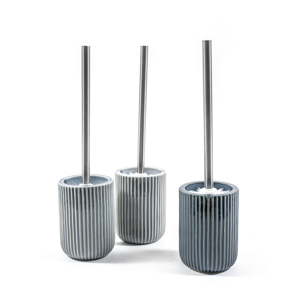 GARNITURA TOALETNE ČETKE  pastelno plava  plastika, keramika   - pastelno plava, Konvencionalno, plastika/keramika (10/10/37cm) - Homeware