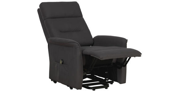 FERNSEHSESSEL in Textil Grau - Schwarz/Grau, KONVENTIONELL, Textil (76/106/82-158cm) - Cantus
