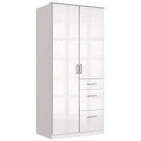 KLEIDERSCHRANK  in Weiß, Weiß Hochglanz  - Chromfarben/Weiß Hochglanz, Basics, Holzwerkstoff (91/199/58cm) - MID.YOU