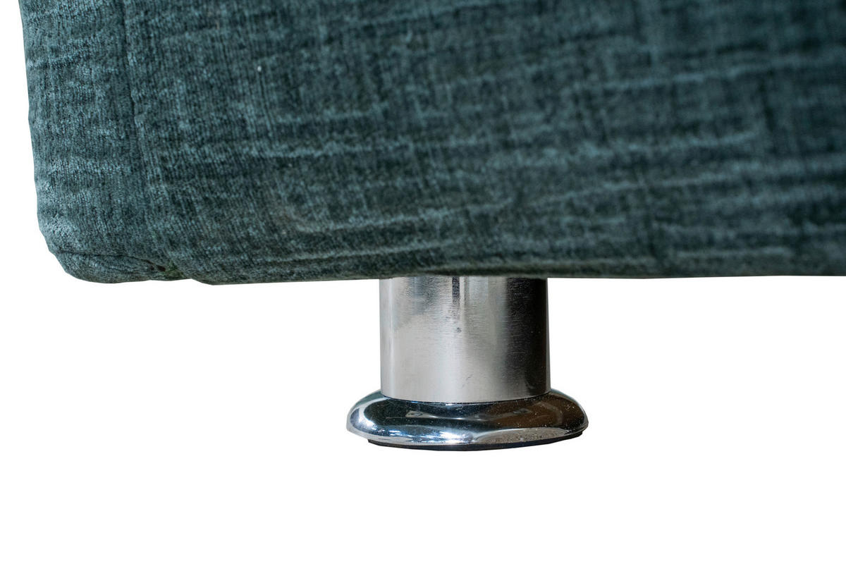 BOXSPRINGBETT 180/200 cm  in Türkis  - Türkis/Chromfarben, KONVENTIONELL, Textil/Metall (180/200cm) - Esposa