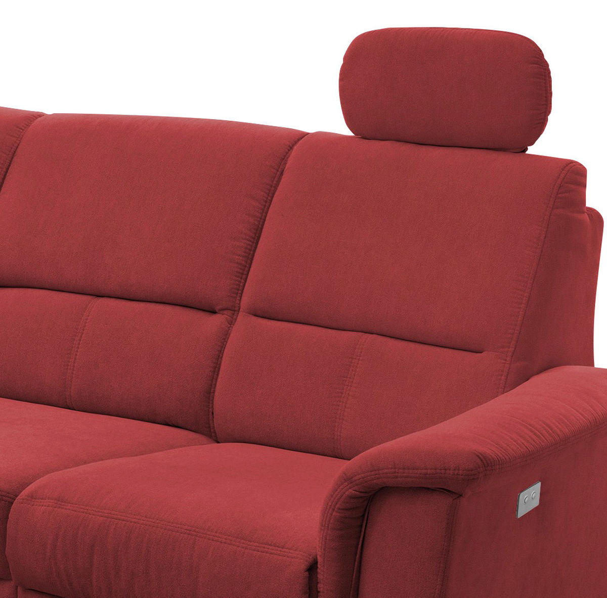 ECKSOFA Rot Mikrofaser  - Chromfarben/Rot, MODERN, Textil/Metall (165/231cm) - Livetastic