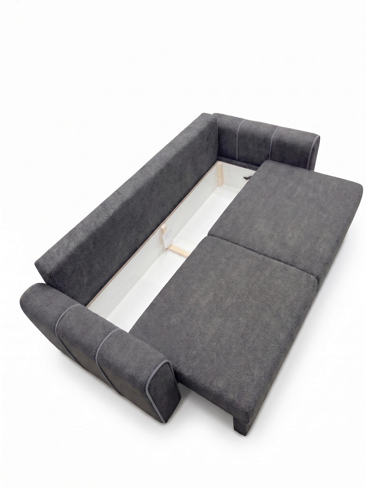 SCHLAFSOFA KIARA Bouclé Dunkelgrau  inkl.  - Dunkelgrau/Schwarz, Design, Kunststoff/Textil (235/100/100cm) - MID.YOU