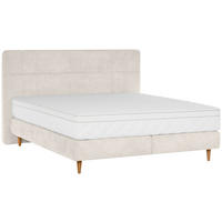 BOXSPRINGBETT 160/200 cm  in Perlmutt  - Eichefarben/Perlmutt, MODERN, Holz/Textil (160/200cm) - Welnova