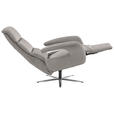RELAXSESSEL in Leder Hellgrau  - Edelstahlfarben/Hellgrau, Design, Leder/Metall (76/119/86cm) - Dieter Knoll