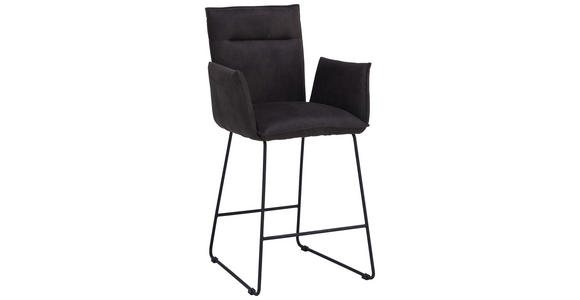 TRESENSTUHL in Metall, Textil Anthrazit, Schwarz - Anthrazit/Schwarz, Design, Textil/Metall (56/98/62cm) - Valnatura