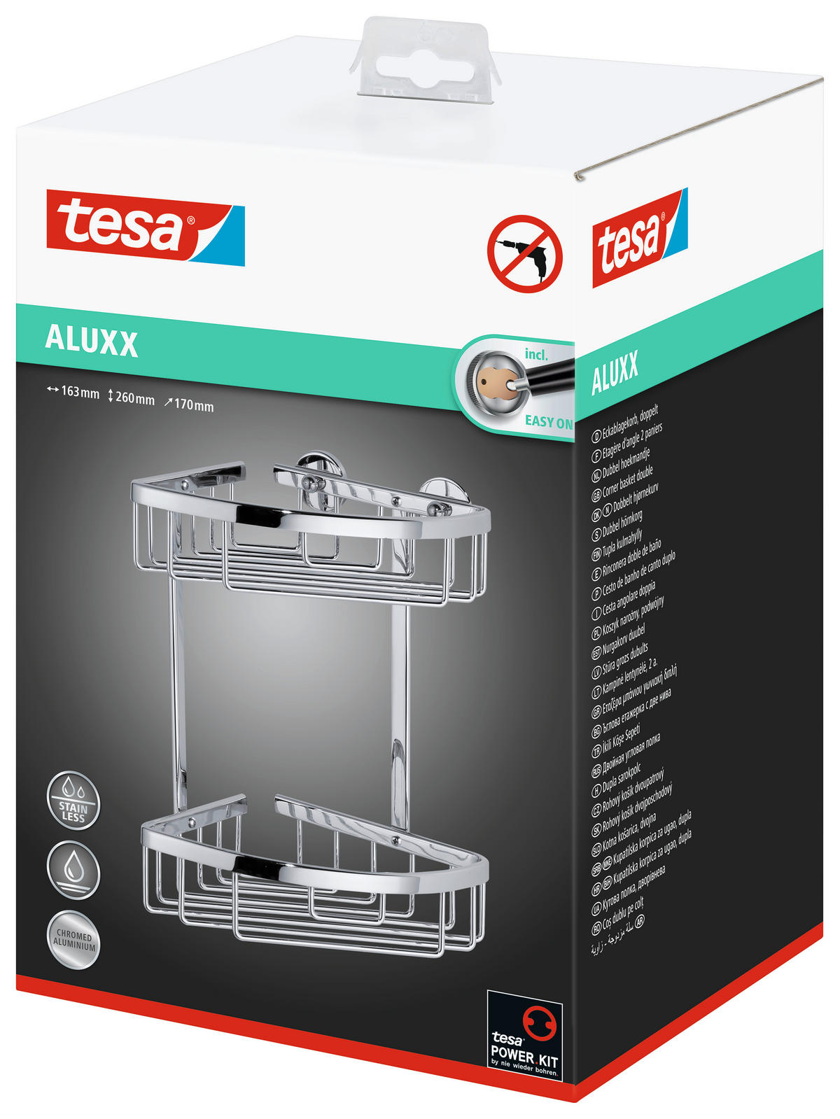 DUSCHABLAGE - Chromfarben, Basics, Metall (17/26/16,3cm) - Tesa