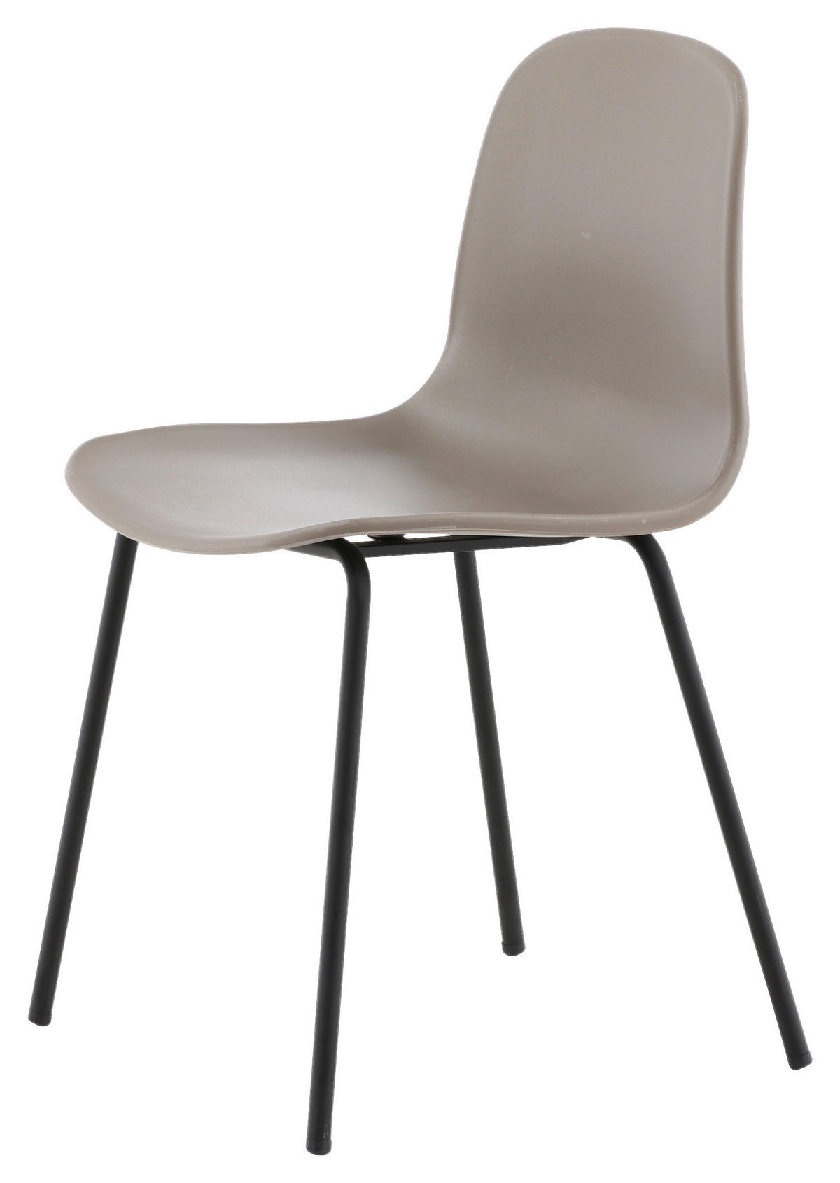 STUHL-SET 2 Stück  in Stahl matt  - Greige/Schwarz, Design, Kunststoff/Metall (49/82/48cm) - Livetastic