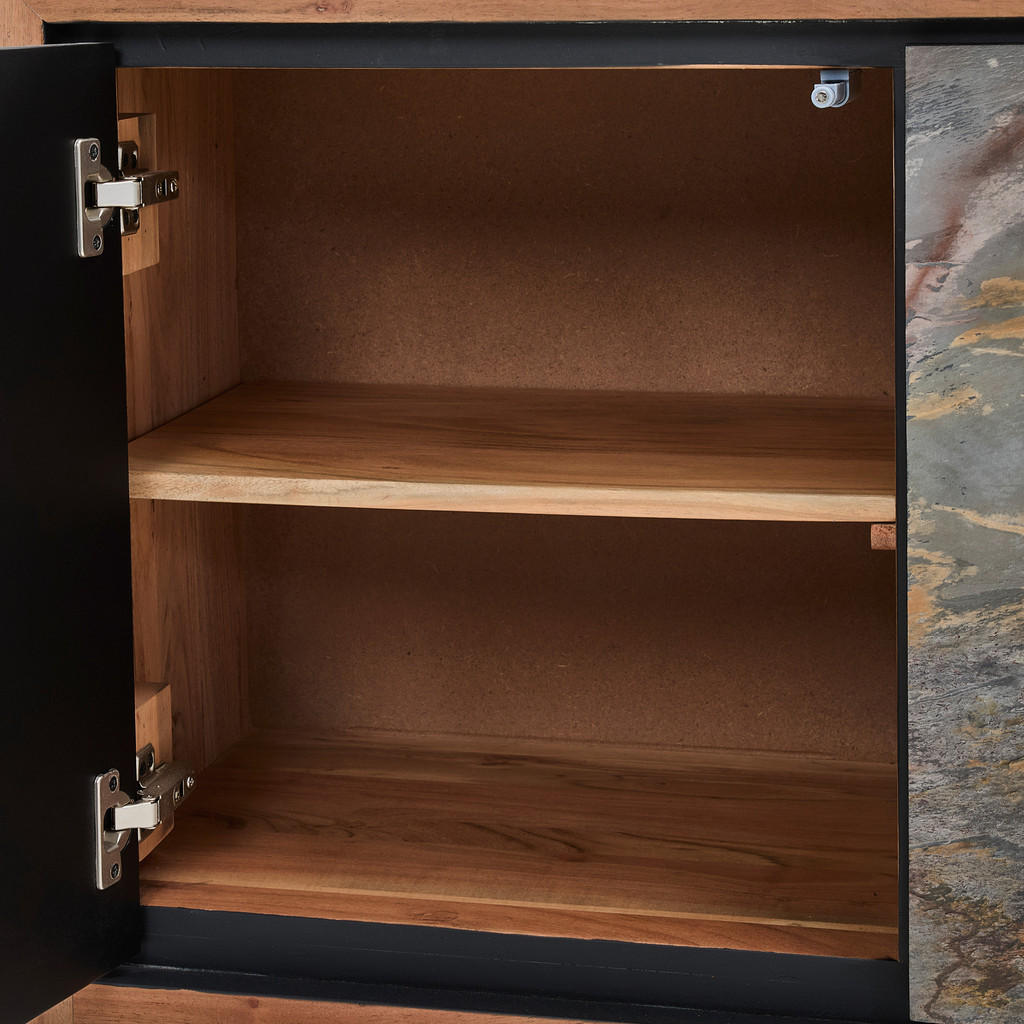 Thumbnail - Livetastic Sideboard, Natur, Holz, Metall, Akazie, furniert, massiv, Holz, 3 Fächer, 140x76x40 cm, Holzmöbel, Kleinmöbel...
