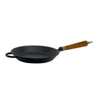 BRATPFANNE  - Schwarz/Braun, Basics, Holz/Metall (56/28/8cm)