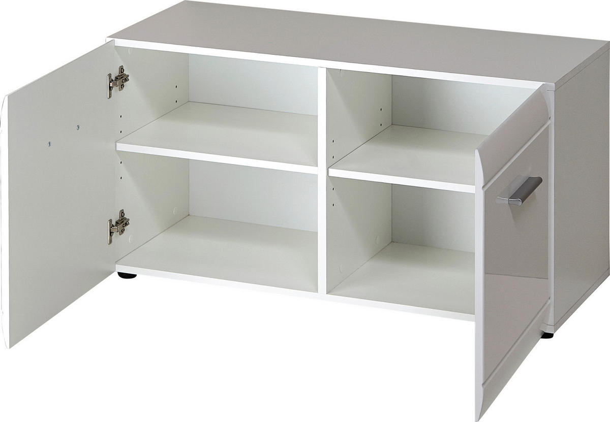 GARDEROBENBANK 95,9/50,2/38,8 cm  - Weiss/Silberfarben, Design, Holzwerkstoff/Kunststoff (95,9/50,2/38,8cm) - Carryhome