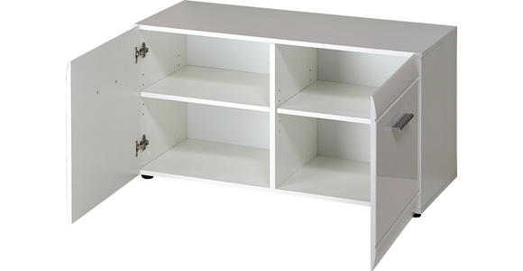 GARDEROBENBANK Weiß - Silberfarben/Schwarz, Design, Holzwerkstoff/Kunststoff (95,9/50,2/38,8cm) - Carryhome