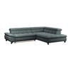 ECKSOFA Chenille Graublau  - Chromfarben/Graublau, Konventionell, Textil/Metall (312/234cm) - Livetastic