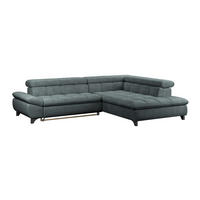 ECKSOFA Graublau Chenille  - Chromfarben/Graublau, KONVENTIONELL, Textil/Metall (312/234cm) - Livetastic