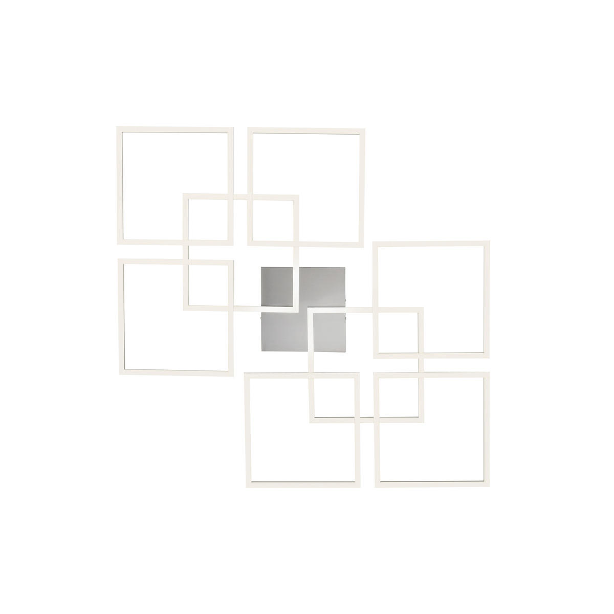 LED-DECKENLEUCHTE 79,7/76,7/6,8 cm    - Silberfarben, Design, Kunststoff/Metall (79,7/76,7/6,8cm)