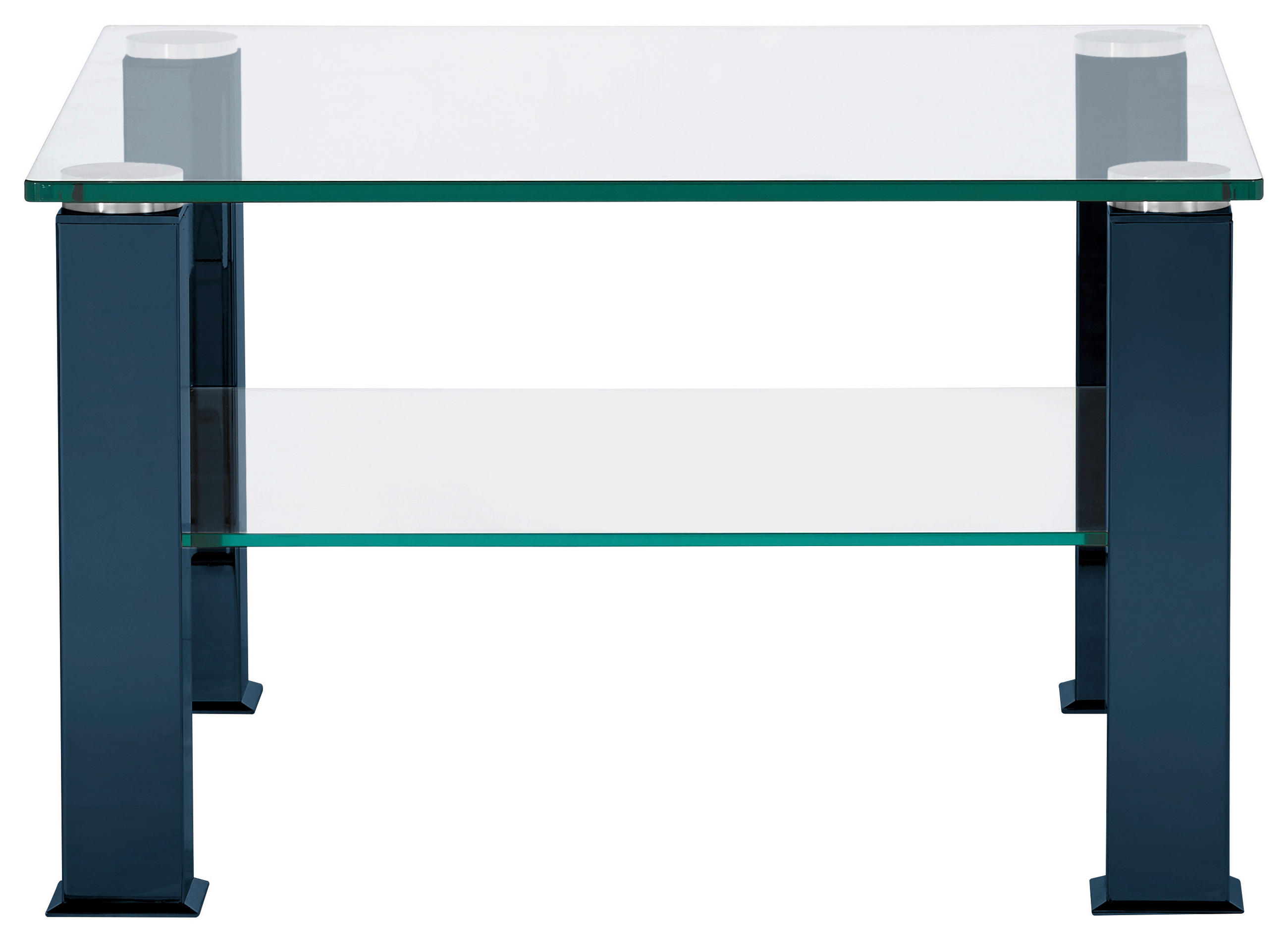 COUCHTISCH in Metall, Glas 75/75/42,5 cm  - Blau, Design, Glas/Kunststoff (75/75/42,5cm)
