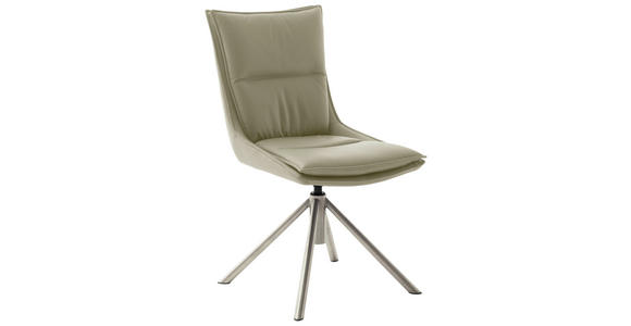 STUHL in Edelstahl beschichtet Metall, Textil - Edelstahlfarben/Cappuccino, Design, Textil/Metall (49/90/65cm) - Novel
