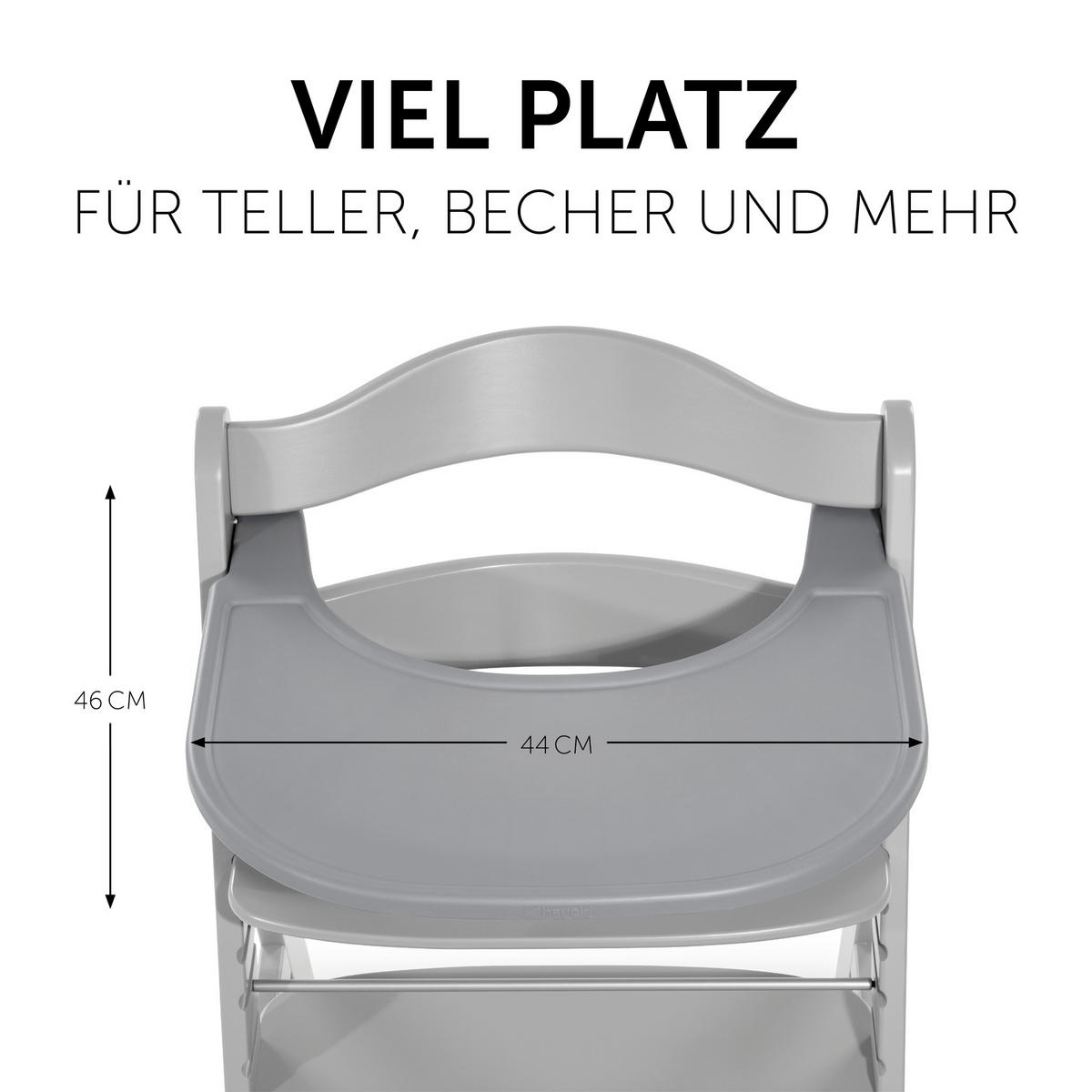ESS- UND SPIELBRETT ALPHA CLICK TRAY  - Grau, Basics, Kunststoff (46/44/3,5cm) - Hauck