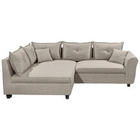 ECKSOFA in Webstoff Sandfarben  - Sandfarben/Schwarz, Modern, Kunststoff/Textil (175/252cm) - Livetastic