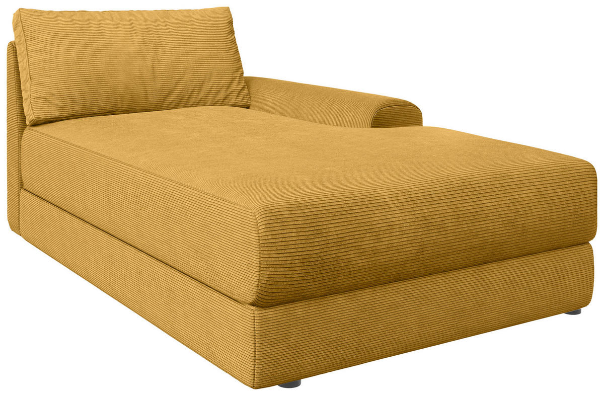 BIGSOFA Cord Senfgelb  - Senfgelb/Schwarz, MODERN, Kunststoff/Textil (117/93/190cm) - Carryhome
