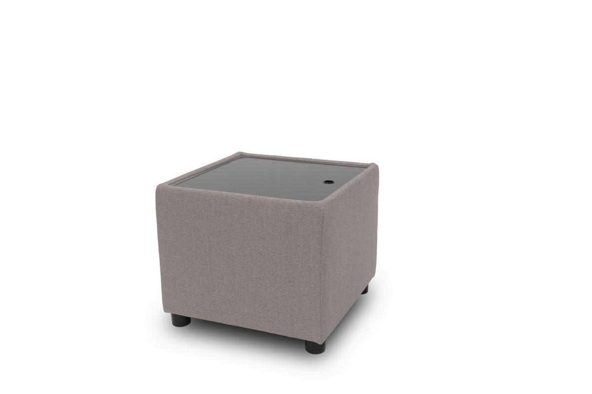 HOCKER Webstoff Hellgrau  - Hellgrau/Schwarz, Design, Kunststoff/Textil (45/47/45cm) - LOOKS by W.Joop