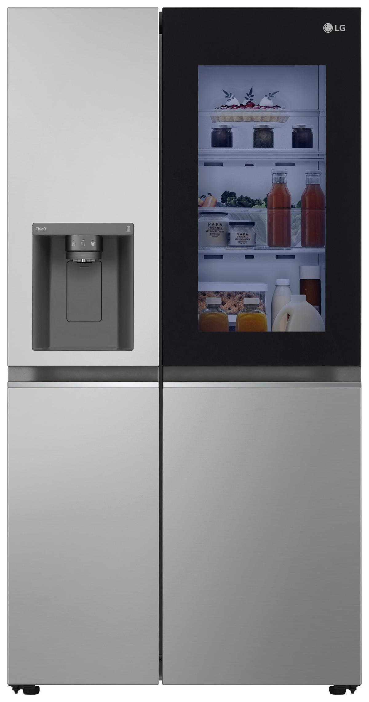 SIDE-BY-SIDE 91,3/179/73,5 cm GSGV81PYLL  - Silberfarben, Trend, Glas/Kunststoff (91,3/179/73,5cm) - LG