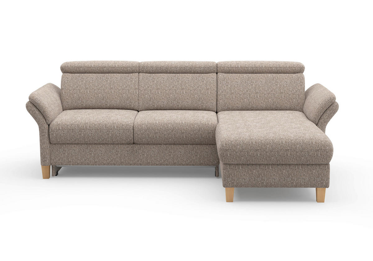 ECKSOFA GLENDALE E Cappuccino Chenille  - Eichefarben/Cappuccino, KONVENTIONELL, Holz/Textil (253/166cm) - Sit & More