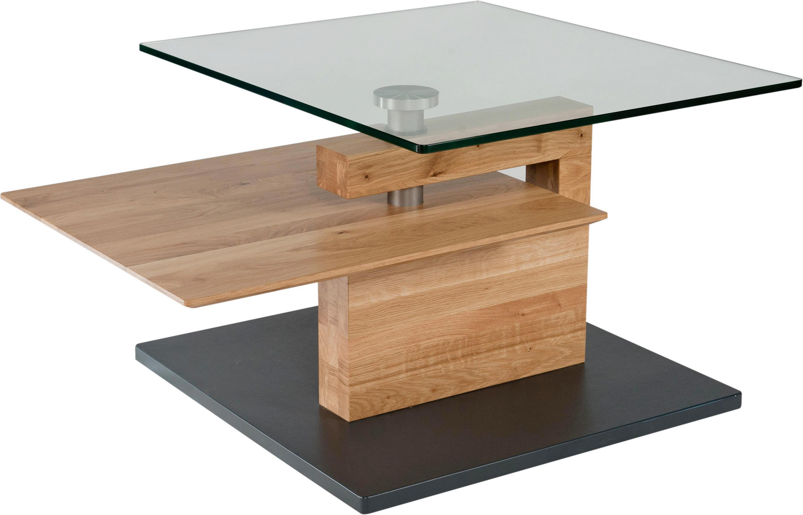 Couchtisch in Holz, Glas, Holzwerkstoff 100/90/32/46 cm